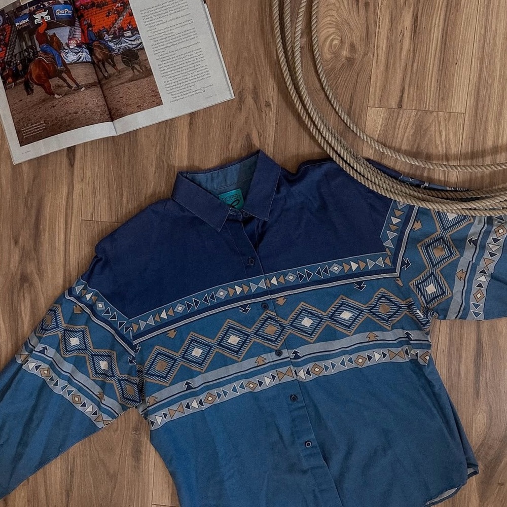 Vintage Roper Button down with shoulder pads